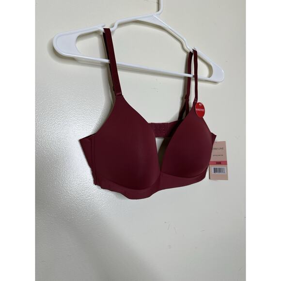 Strm Line Wireless Bra Size 36B Dark Red Lightly Padded NEW - Picture 2 of 7
